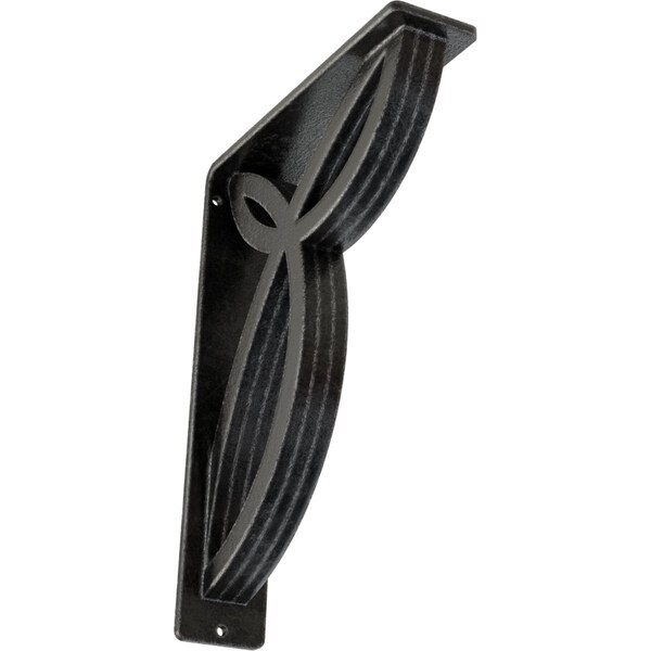Ekena Millwork Versailles Wrought Iron Bracket, (Triple center brace), Antiqued Pewter 2"W x 7 1/2"D x 10"H BKTM02X07X10TVEAPW - main